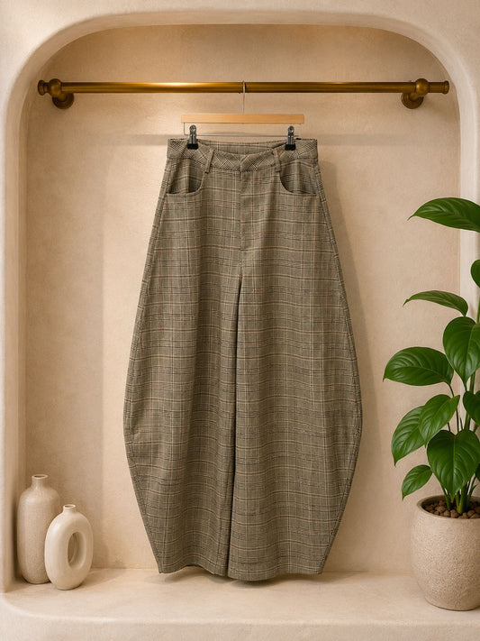 PANTALON BARREL CUADROS
