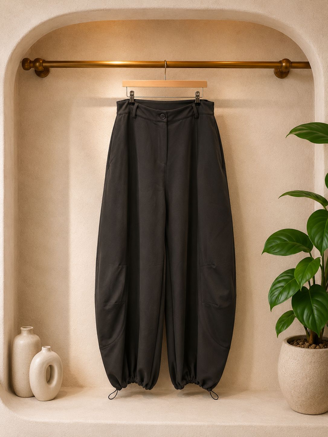 PANTALON BARREL MARRON OSCURO